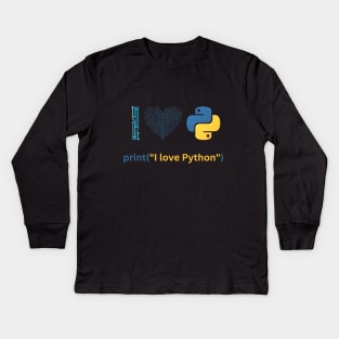 I love Python Kids Long Sleeve T-Shirt